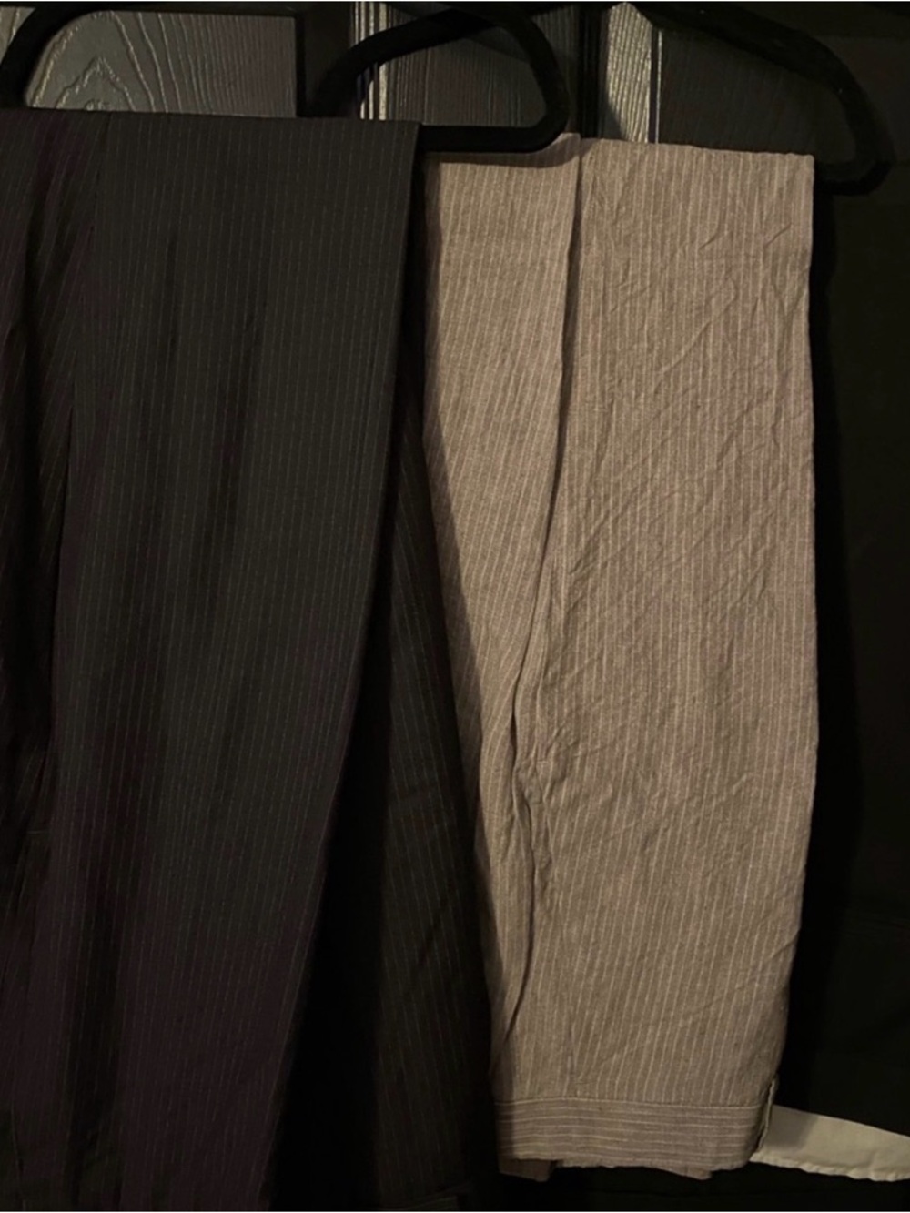 Men's Pinstripe Dress Pants - Black and Light Gray